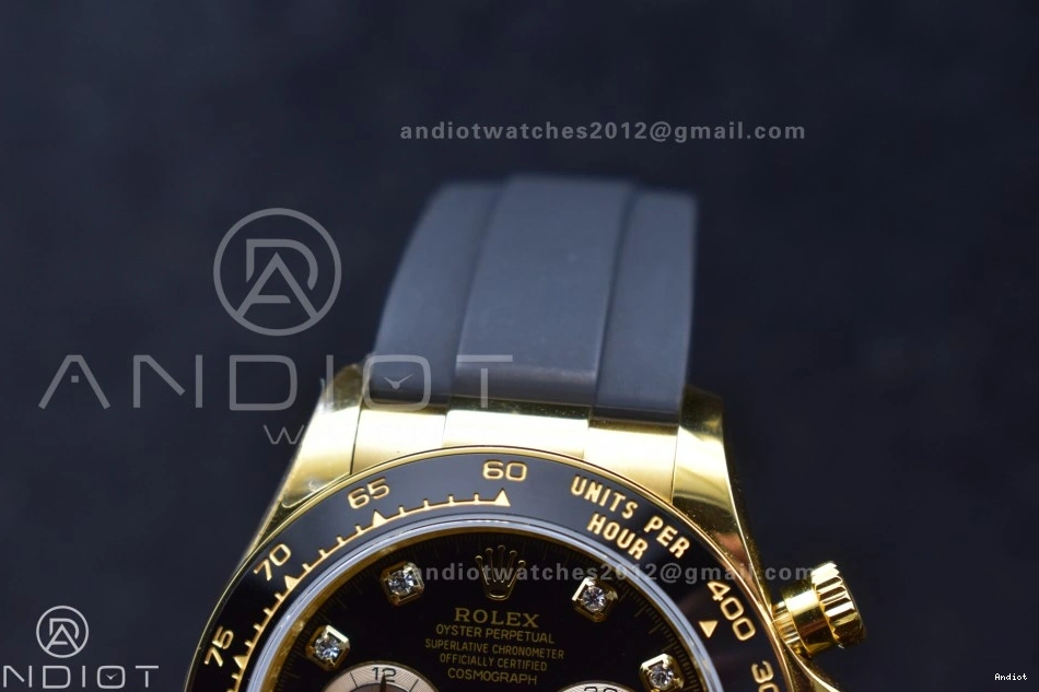 Oysterflex Edition 126518 SH4131 Best on (Weighted) V6 Diamonds Daytona QF Strap 1:1 YG Dial Black 0403